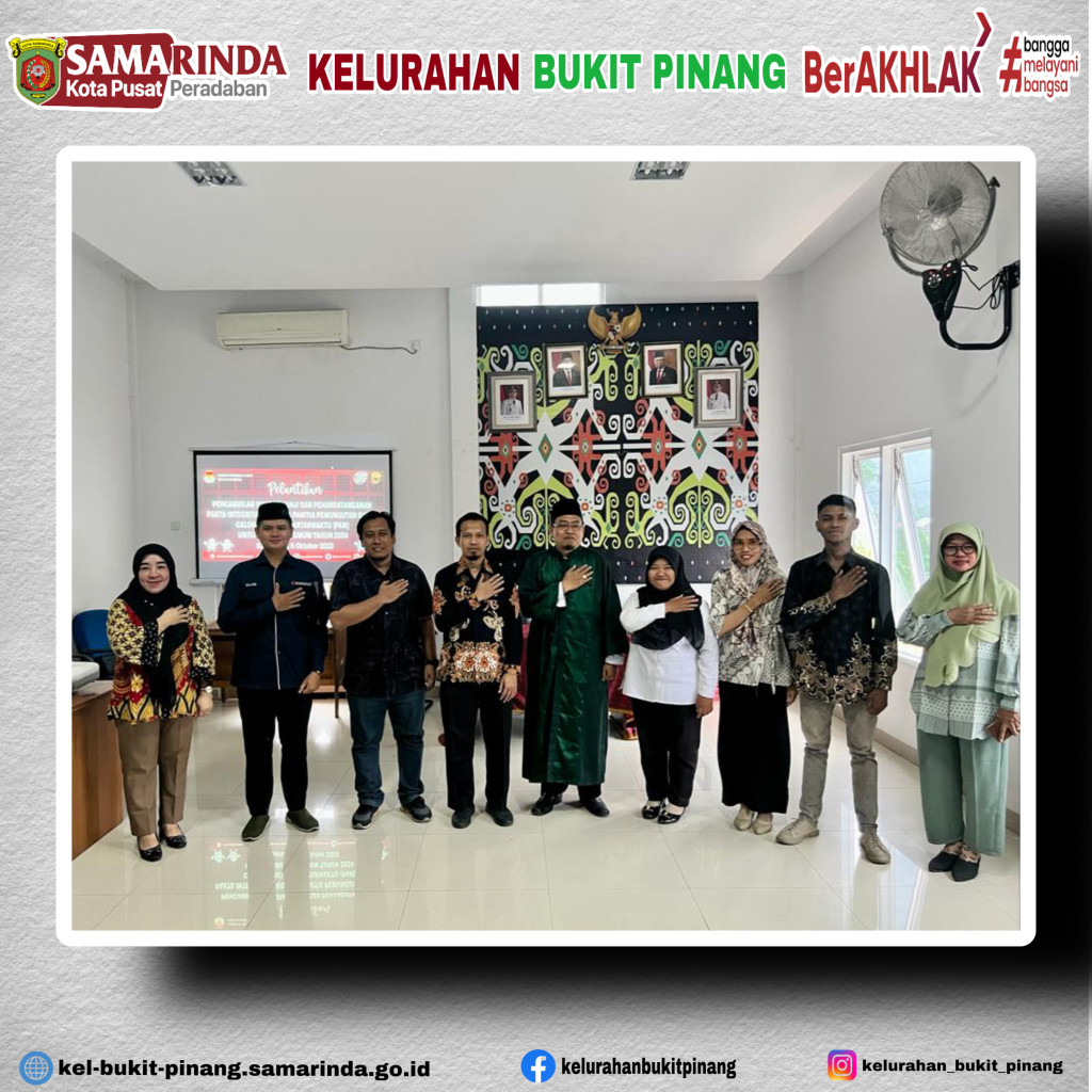 Pelantikan Pengambilan Sumpah atau Janji Pengangkatan dan Penandatanganan Pakta Integritas Anggota Panitia Pemungutan Suara (PPS) Pada Pemilihan Umum Tahun 2024