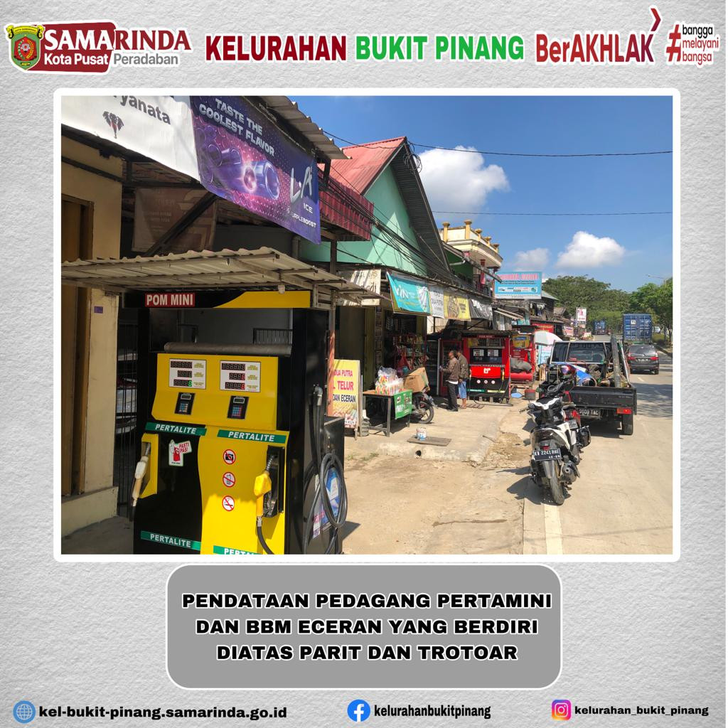 Pendataan Pedagang Pertamini dan BBM eceran yang Berdiri diatas Parit dan Trotoar