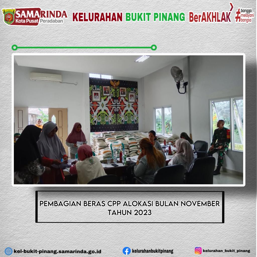 PEMBAGIAN BERAS CPP ALOKASI BULAN NOVEMBER TAHUN 2023