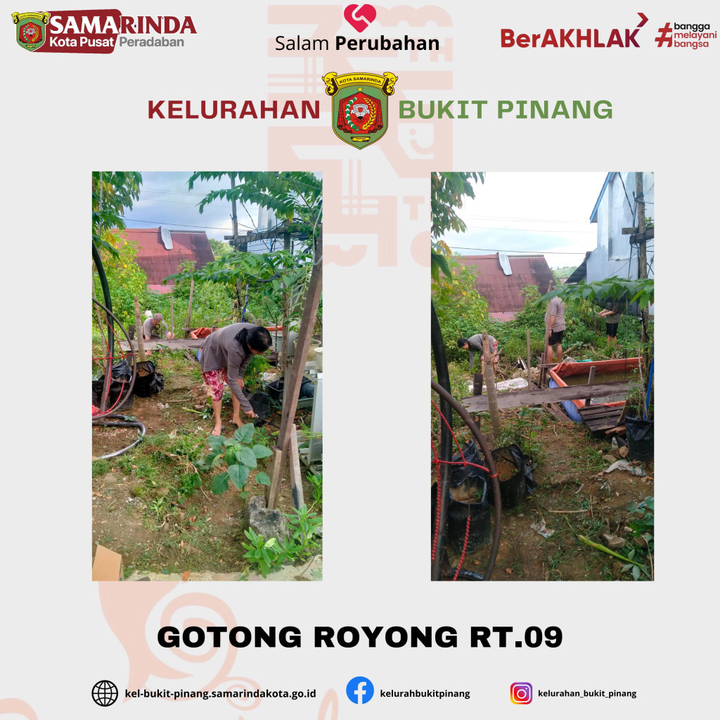 KEGIATAN GOTONG ROYONG MASSAL RT 09 KELURAHAN BUKIT PINANG