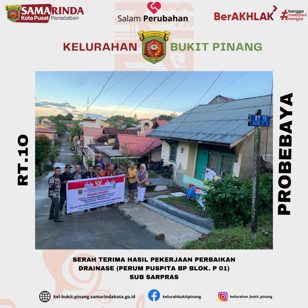 Serah Terima Pekerjaan Perbaikan Drainase RT.10