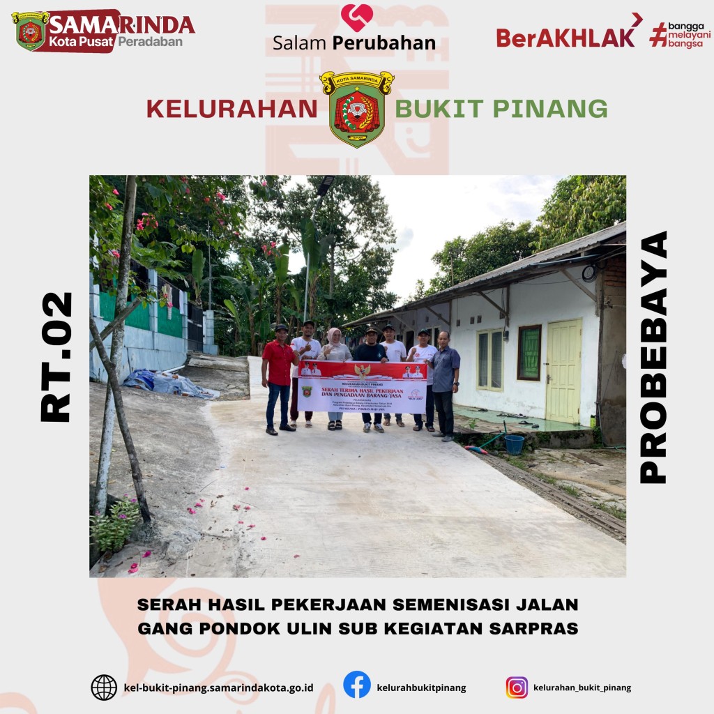 Serah Terima Pekerjaan Semenisasi Jalan RT.02