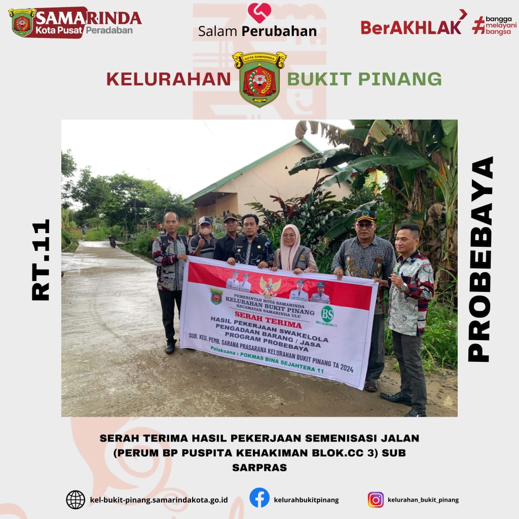 Serah Terima Pekerjaan Semenisasi Jalan RT.11
