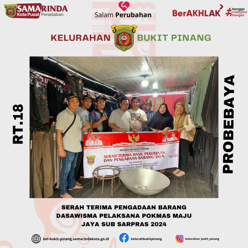 Serah Terima Hasil Pekerjaan Pengadaan Barang Penunjang Dasawisma