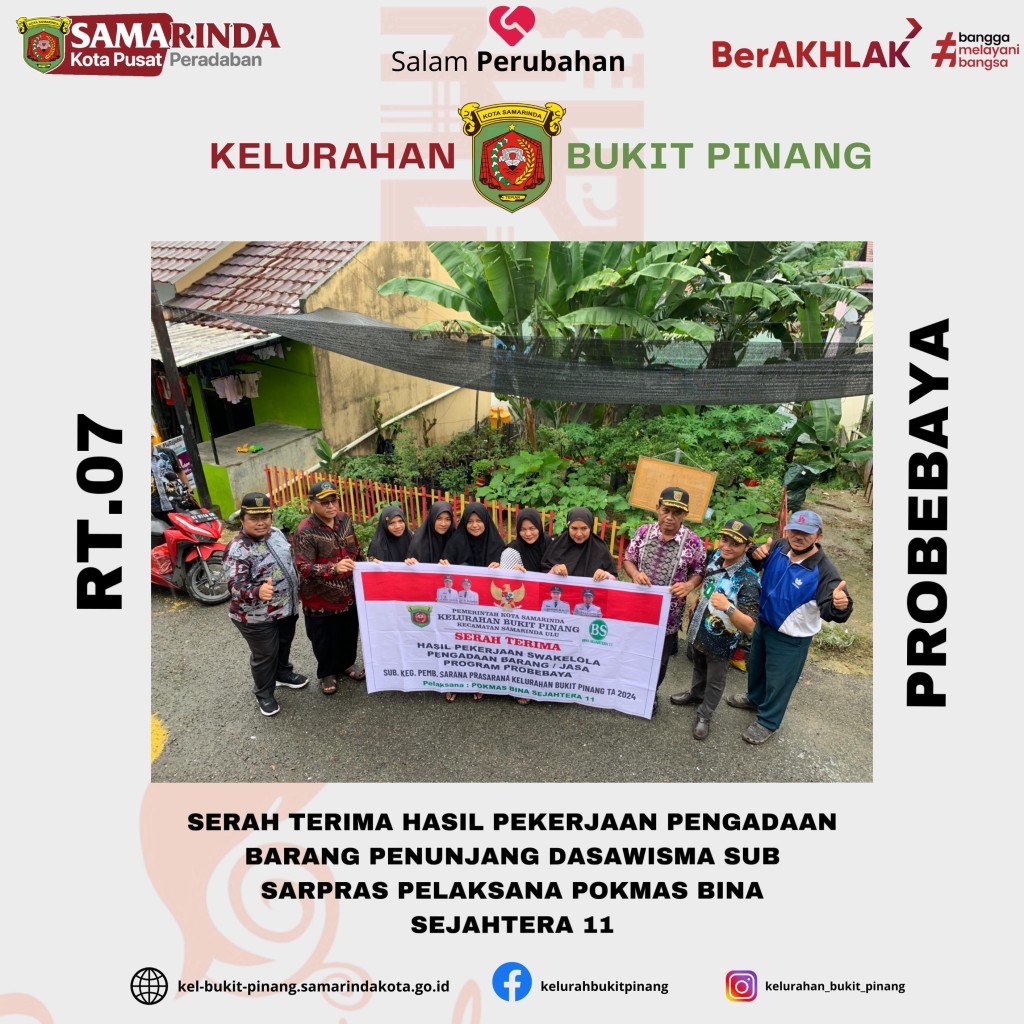 Serah Terima Hasil Pekerjaan Pengadaan Barang Penunjang Dasawisma