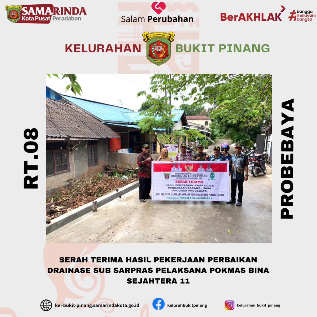 Serah Terima Hasil Pekerjaan Perbaikan Drainase