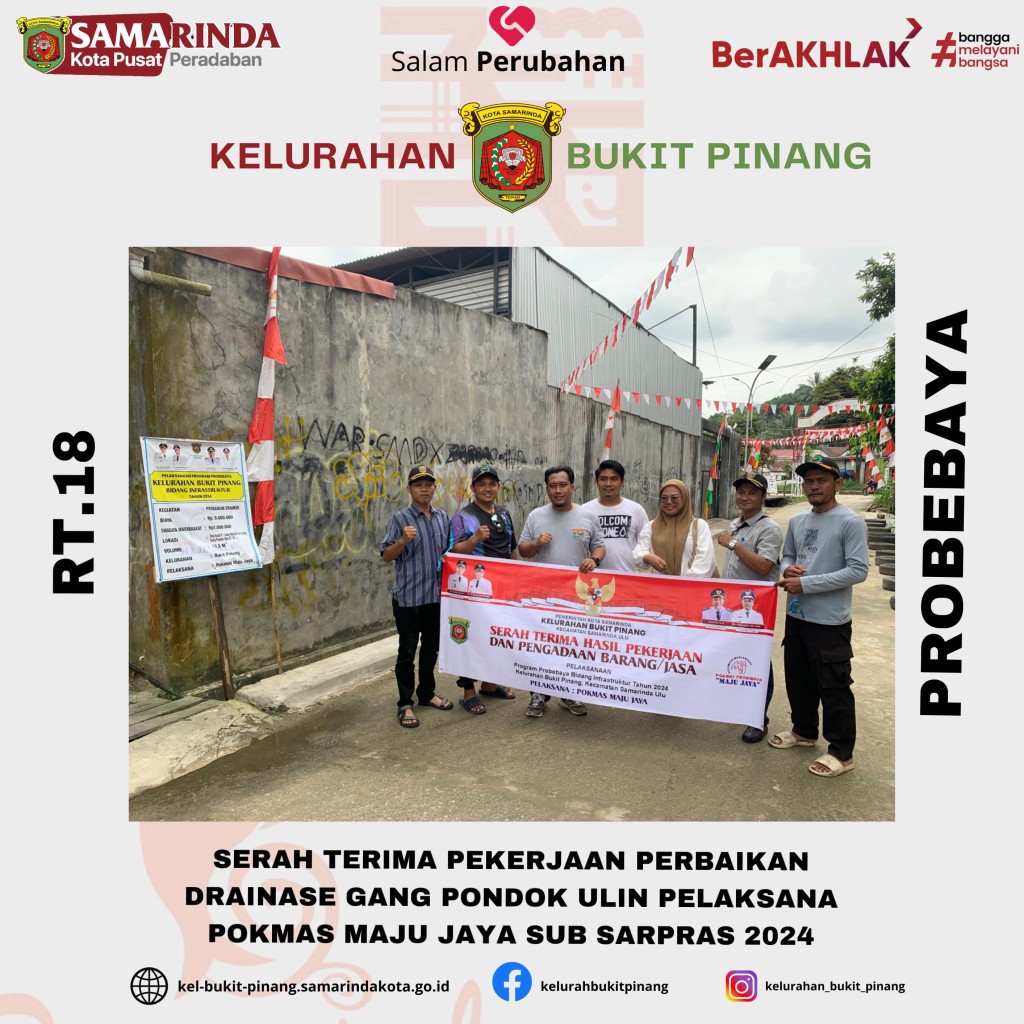 Serah Terima Hasil Pekerjaan Perbaikan Drainase