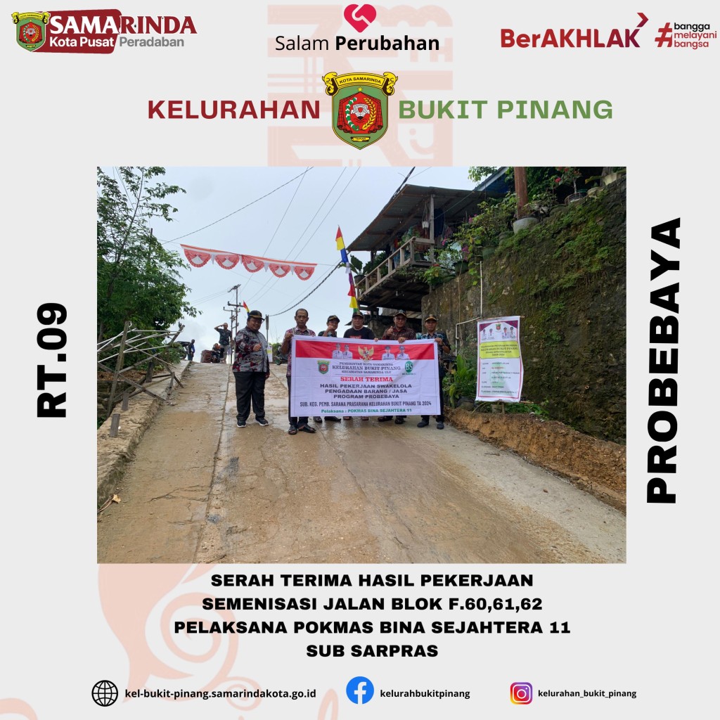 Serah Terima Hasil Pekerjaan Semenisasi Jalan