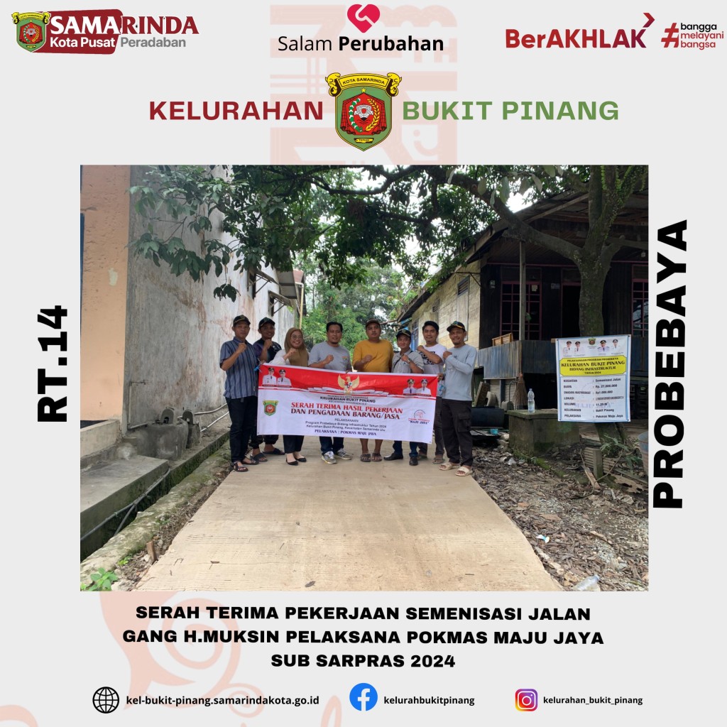 Serah Terima Hasil Pekerjaan Semenisasi Jalan