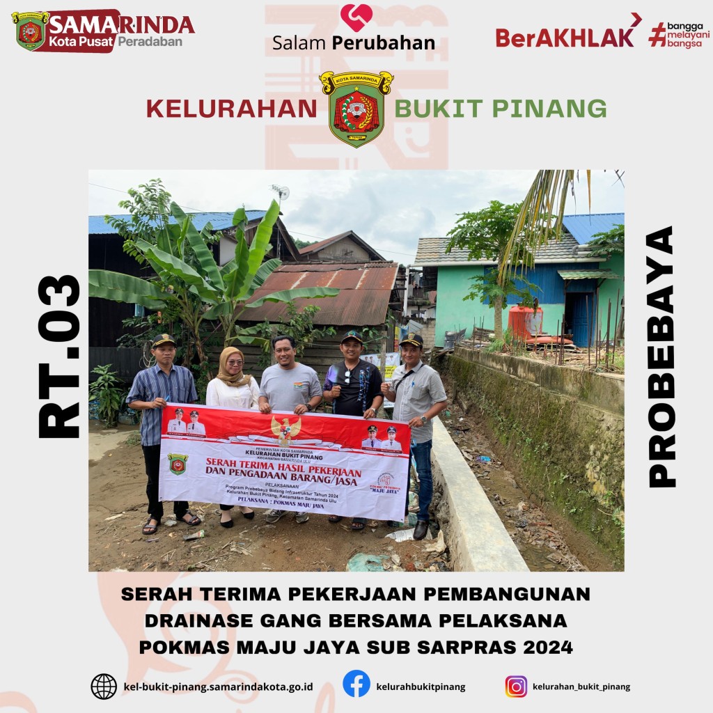 Serah Terima Pekerjaan Pembangunan Drainase