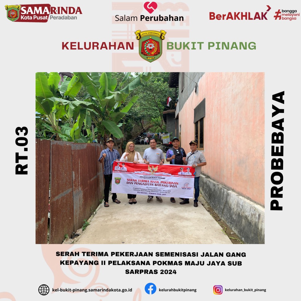 Serah Terima Pekerjaan Semenisasi Jalan