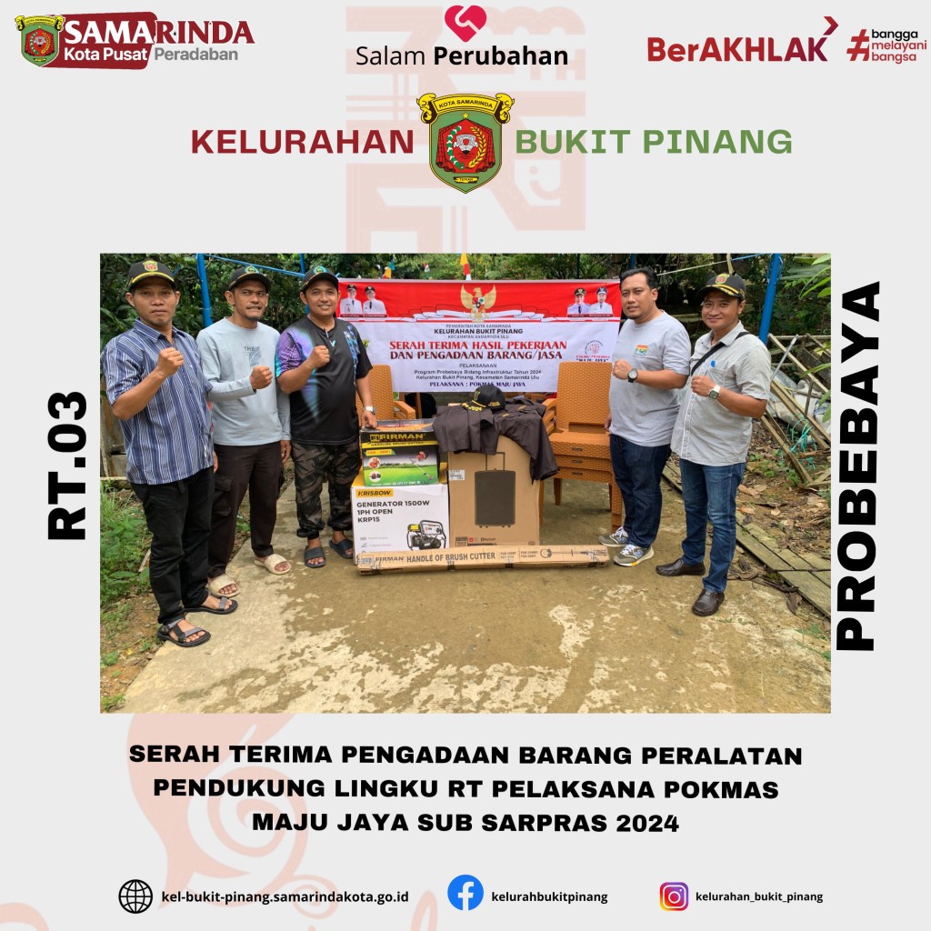 Serah Terima Pengadaan Barang Peralatan Pendukung Lingkup RT
