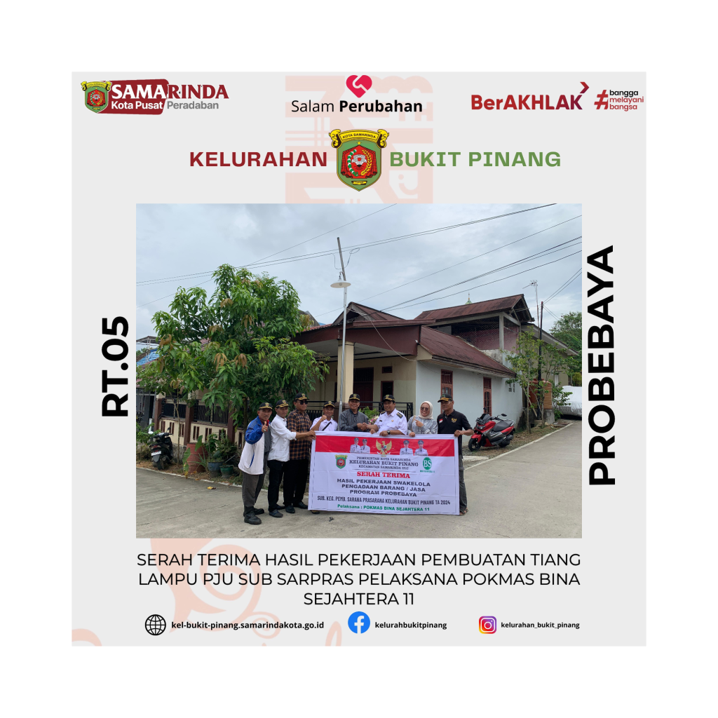 Serah Terima Hasil Pekerjaan Pembuatan Tiang Lampu PJU Sub Sarpras Pelaksana Pokmas Bina Sejahtera 11