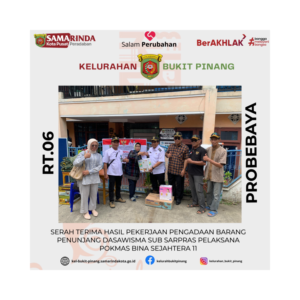 Serah Terima Hasil Pekerjaan Pengadaan Barang Penunjang Dasawisma Sub Sarpras Pelaksana Pokmas Bina Sejahtera 11