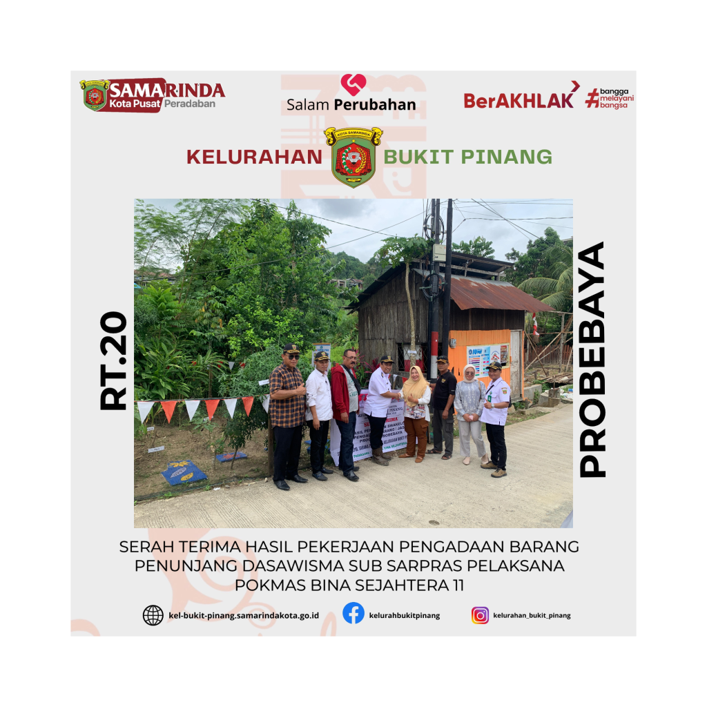 Serah Terima Hasil Pekerjaan Pengadaan Barang Penunjang Dasawisma Sub Sarpras Pelaksana Pokmas Bina Sejahtera 11