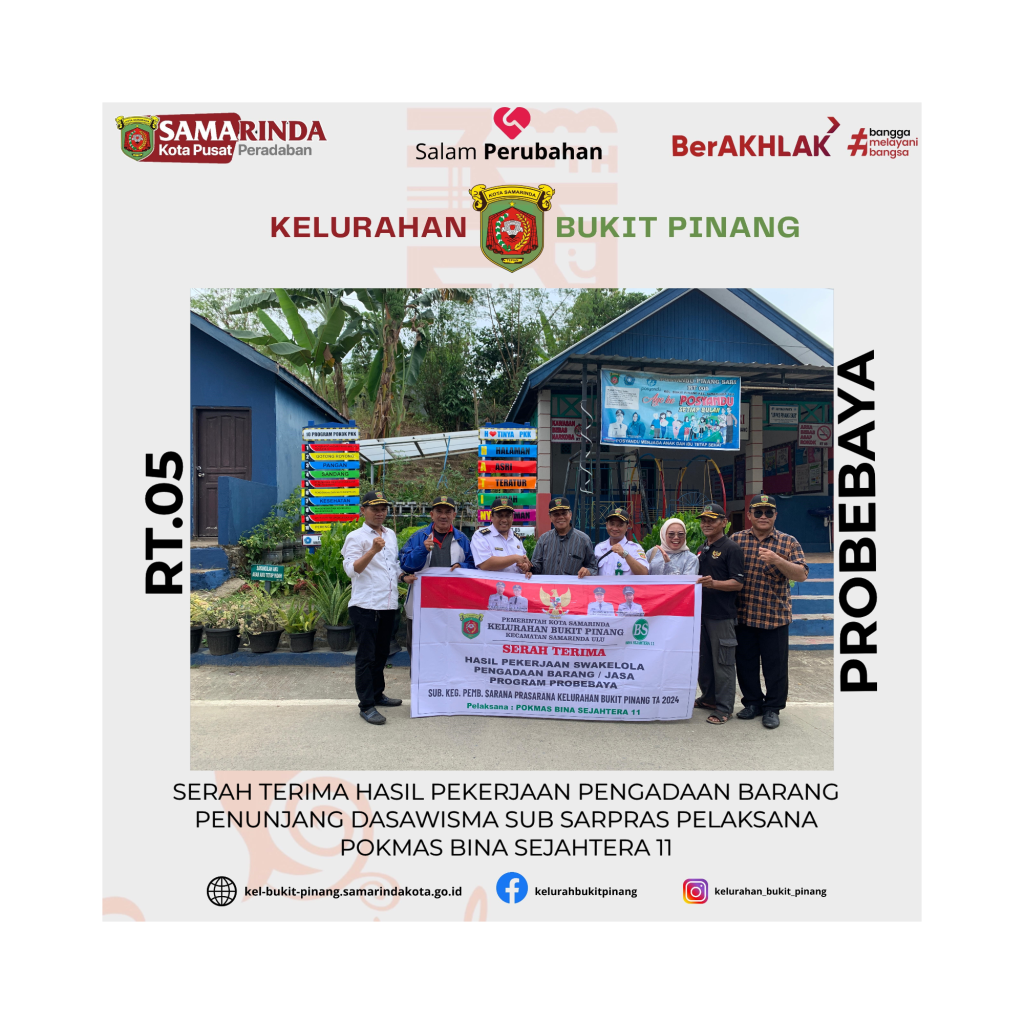 Serah Terima hasil Pekerjaan Pengadaan Barang Penunjang Dasawisma Sub Sarpras Pelaksana Pokmas Bina Sejahtera 11