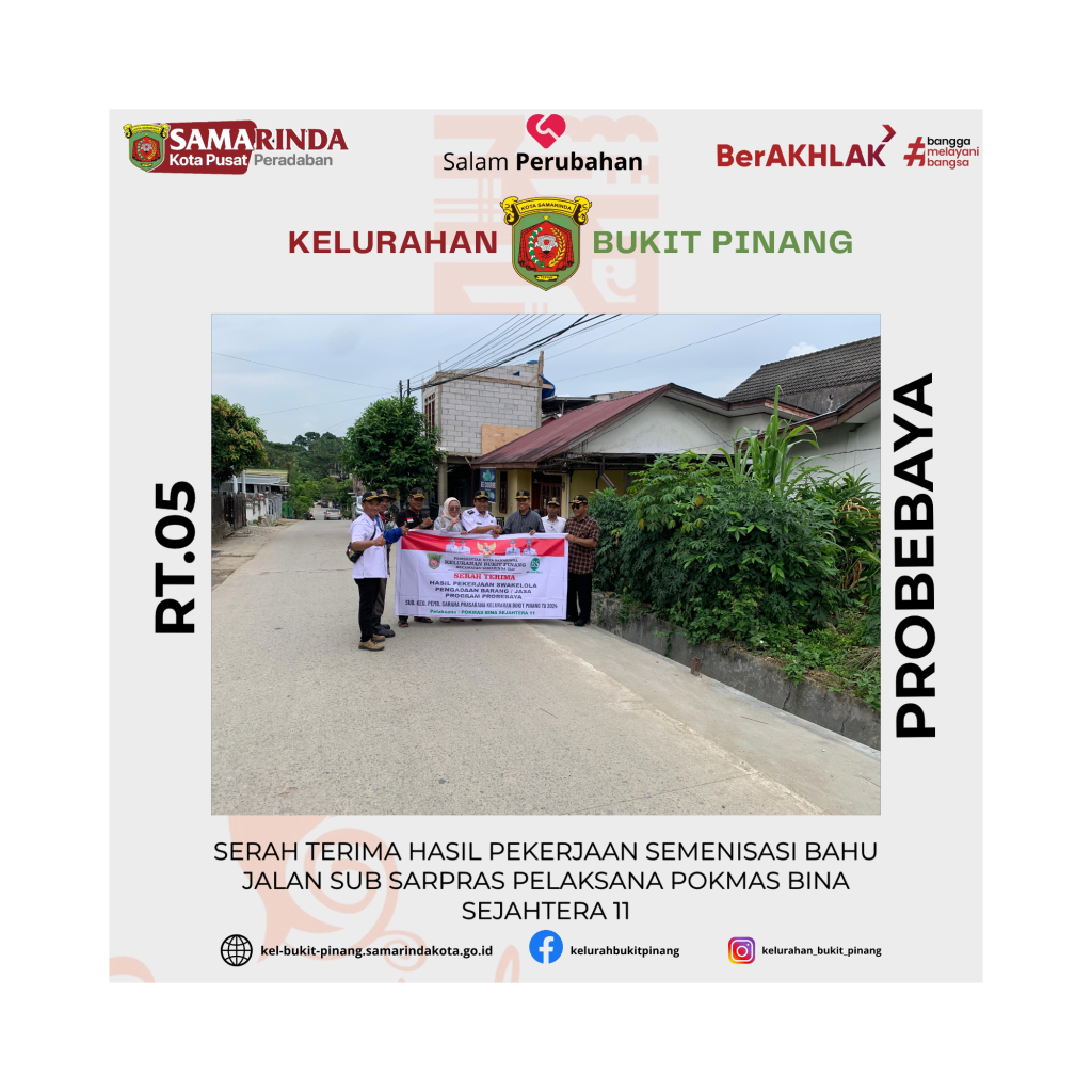 Serah Terima Hasil Pekerjaan Semenisasi Bahu Jalan Sub Sarpras Pelaksana Pokmas Bina Sejahtera 11