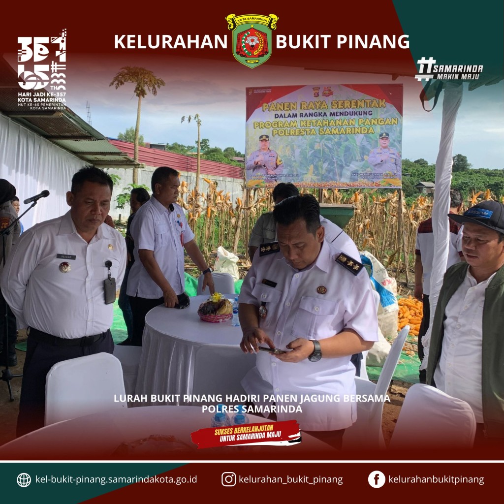 LURAH BUKIT PINANG HADIRI PANEN JAGUNG BERSAMA POLRES SAMARINDA