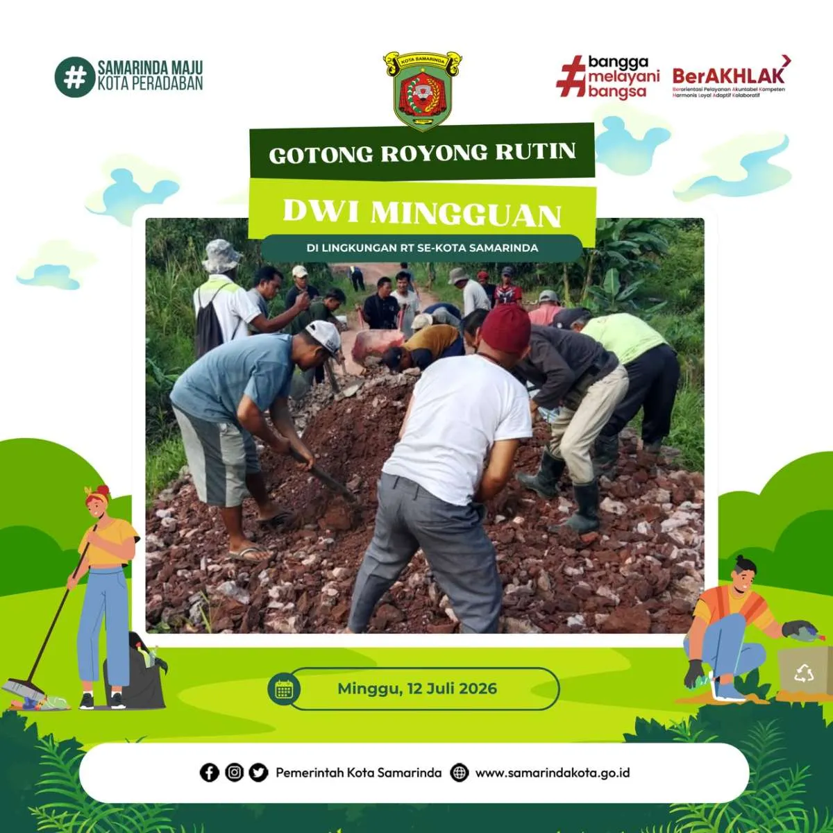 GOTONG ROYONG RUTIN (DWI MINGGUAN) RT. 15, 16 dan 17