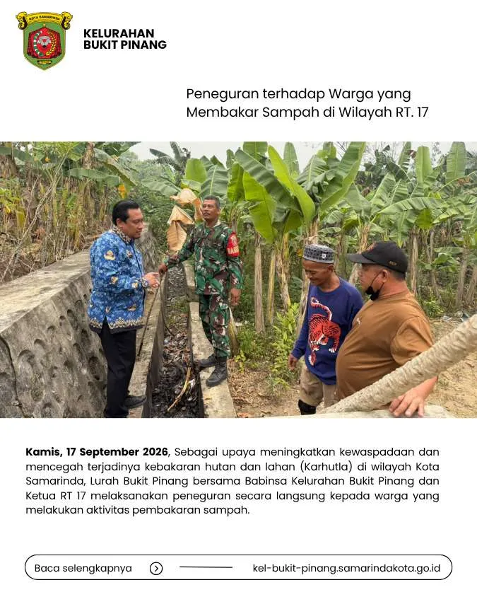 Peneguran terhadap Warga yang Membakar Sampah di Wilayah RT. 17