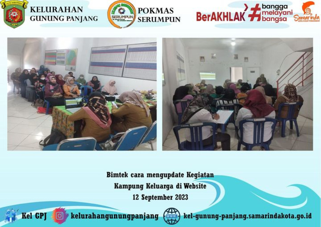Bimtek cara mengupdate Kegiatan Kampung Keluarga di Website