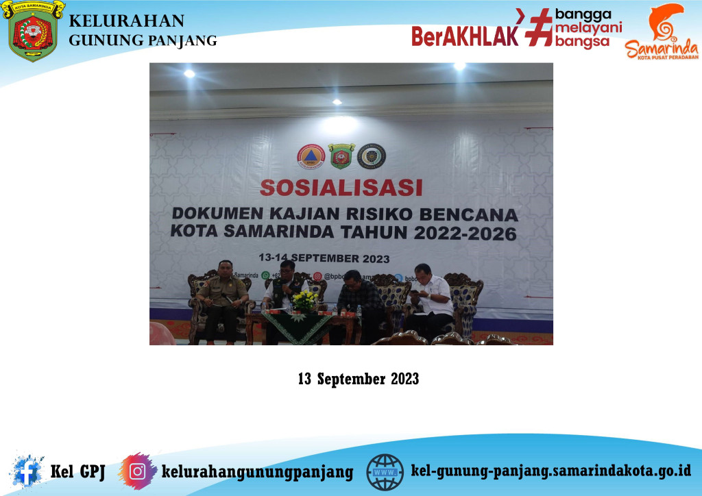 Sosialisasi Dokumen Kajian Risiko Bencana Kota Samarinda Tahun 2022-2026