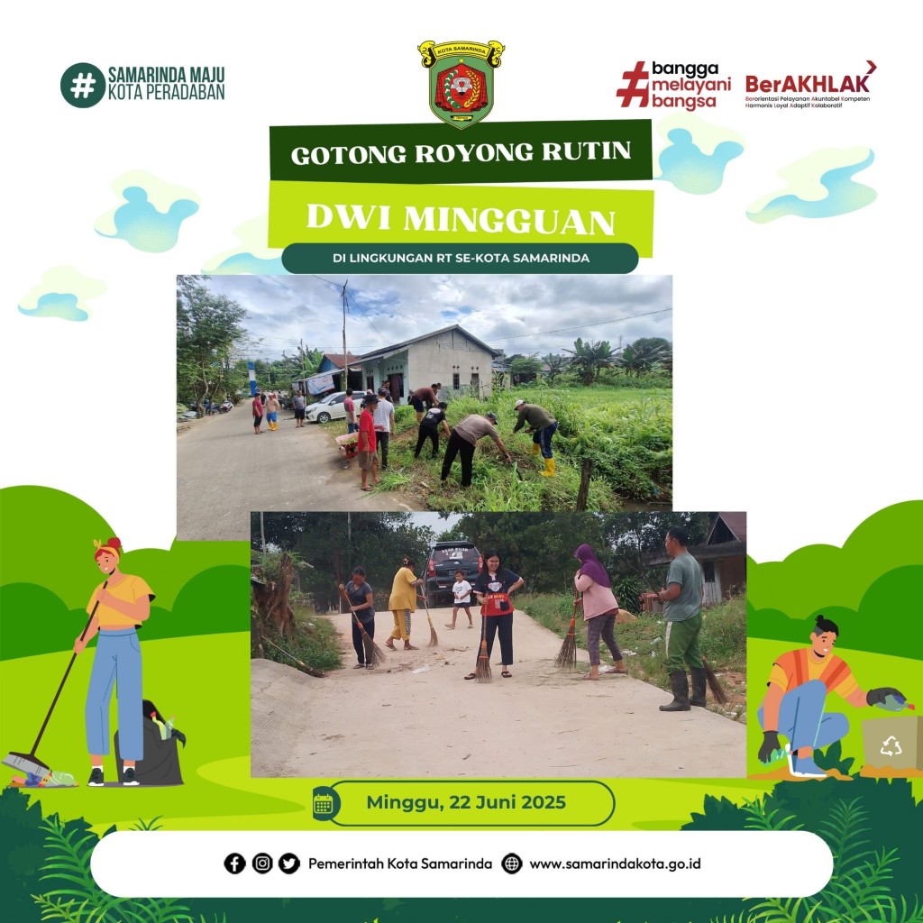 Gotong Royong Rutin Mingguan RT Kelurahan Gunung Panjang