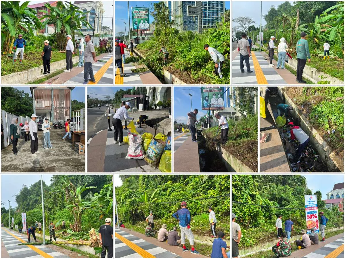 Kegiatan Gotong Royong Bersama di Jl. APT. Pranoto, Wujud Kepedulian Terhadap Kebersihan Fasilitas Umum