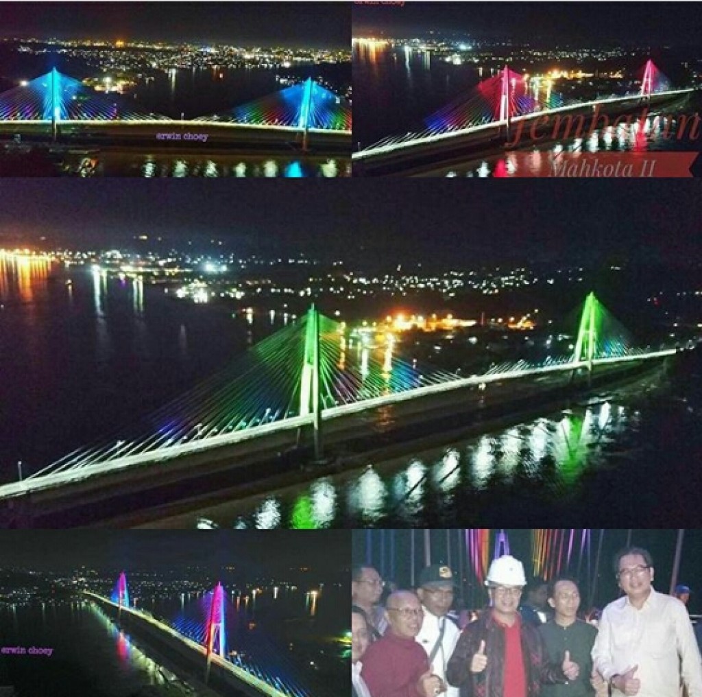 Lampu Hias Nan Indah di Jembatan Mahkota 2 Samarinda