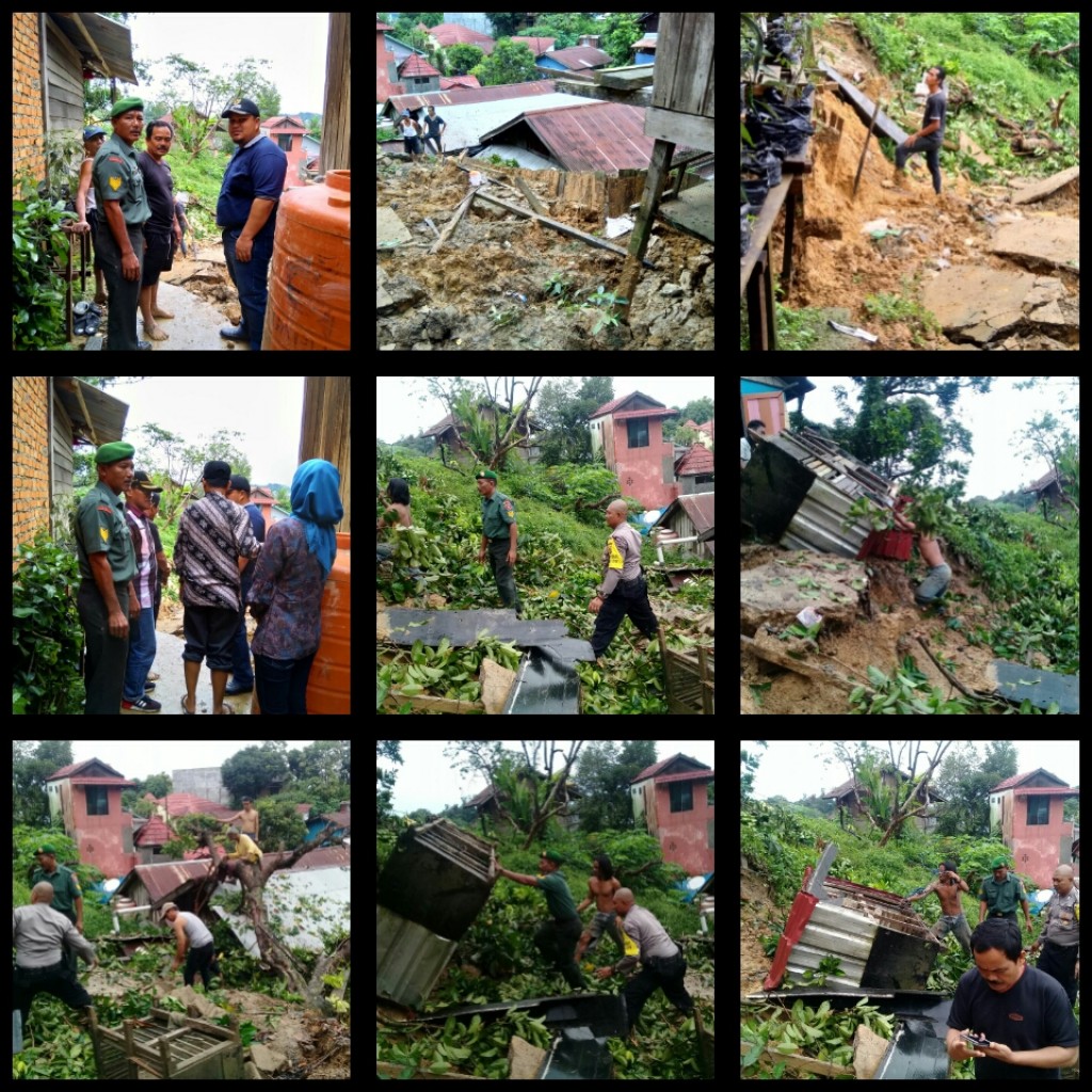 Longsor di wilayah Jl.  Mt.  Haryono gg rawa jaya RT. 01 kel.  Karang Anyar