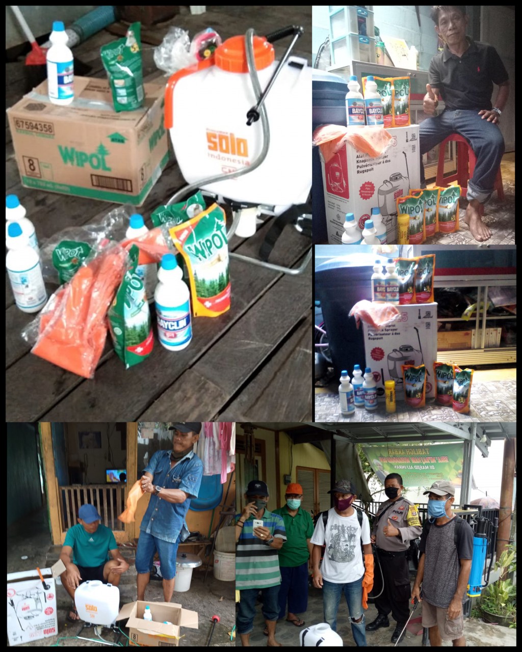 Pembagian Alat-Alat dan Bahan Cairan Disinfektan kepada Ketua RT Se Kelurahan Karang Anyar