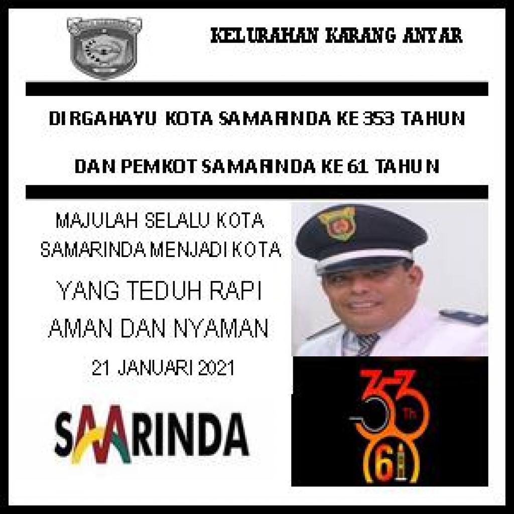 Dirgahayu Kota Samarinda ke 353 tahun dan 61 Tahun Pemkot Samarinda