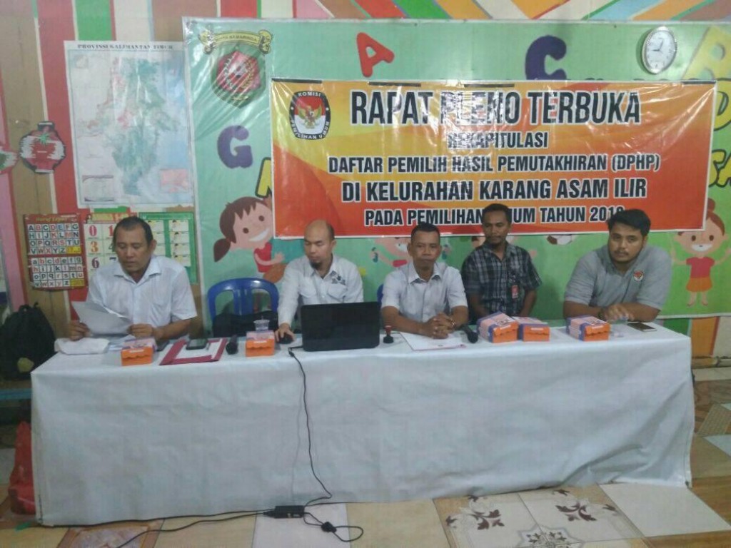 Rapat Pleno DPHP Pemilihan Umum 2019 Kelurahan Karang Asam Ilir