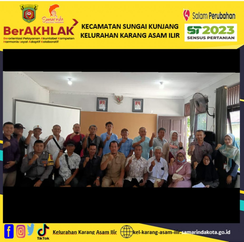 Kelurahan Karang Asam Ilir membuka Forum Konsultasi Publik Pendataan Awal Regsosek "Satu Data Program Perlindungan Sosial dan Pemberdayaan Masyarakat" Kota Samarinda Provinsi Kalimantan Timur