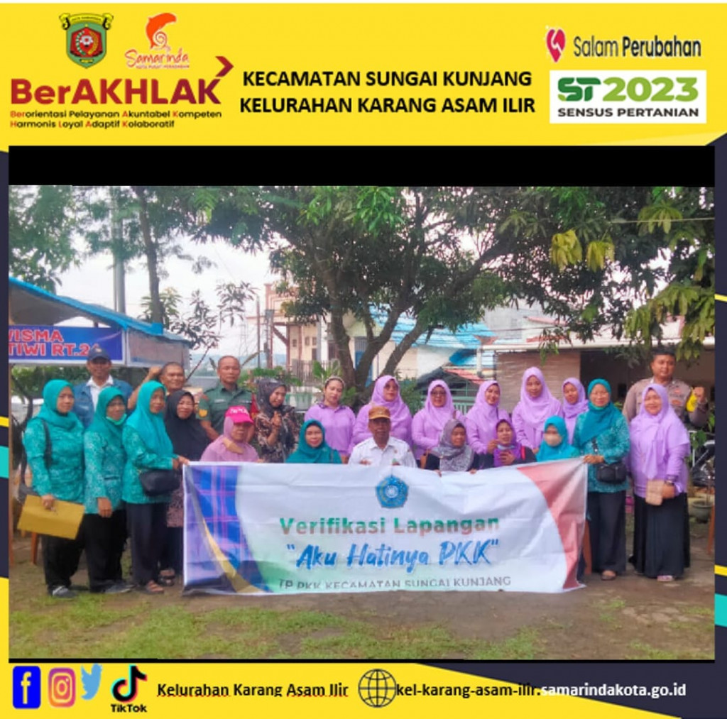 kunjungan Tim Verifikasi Lapangan Aku Hatinya PKK TP KK Kecamatan Sungai Kunjang di Kelurahan Karang Asam Ilir