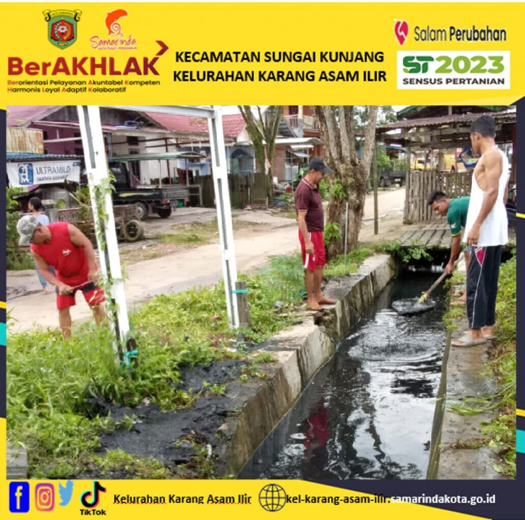 Gotong Royong di RT. 22 dan 30 Kelurahan Karang Asam Ilir