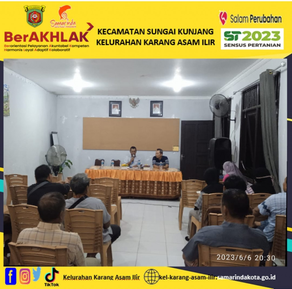 urah Karang Asam Ilir memimpin rapat koordinasi bersama Ketua RT Se Kelurahan Karang Asam Ilir