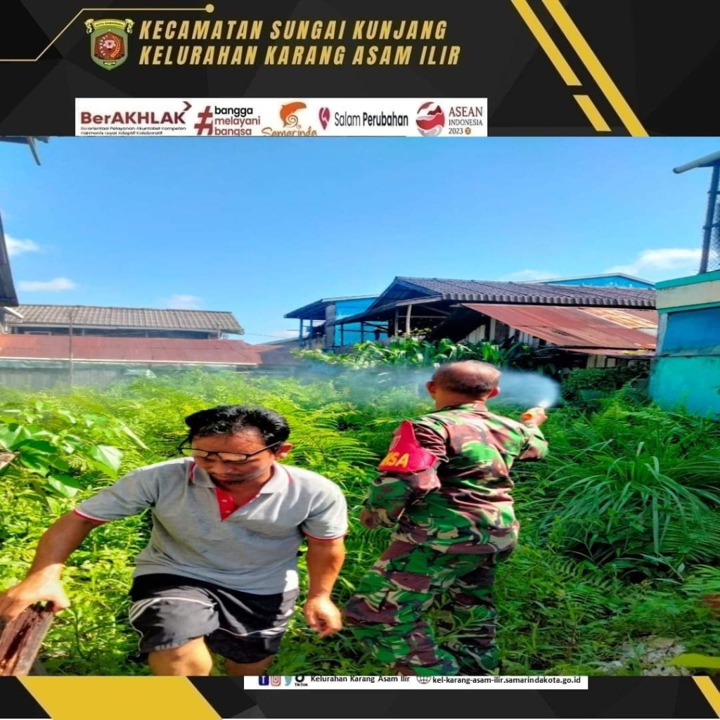 Penyemprotan Hama Ulat Bulu di Lingkungan RT. 17