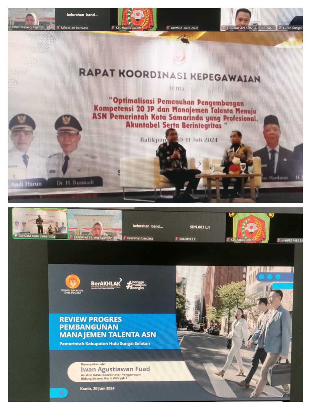 Via Zoom Meeting Rapat Koordinasi Kepegawaian