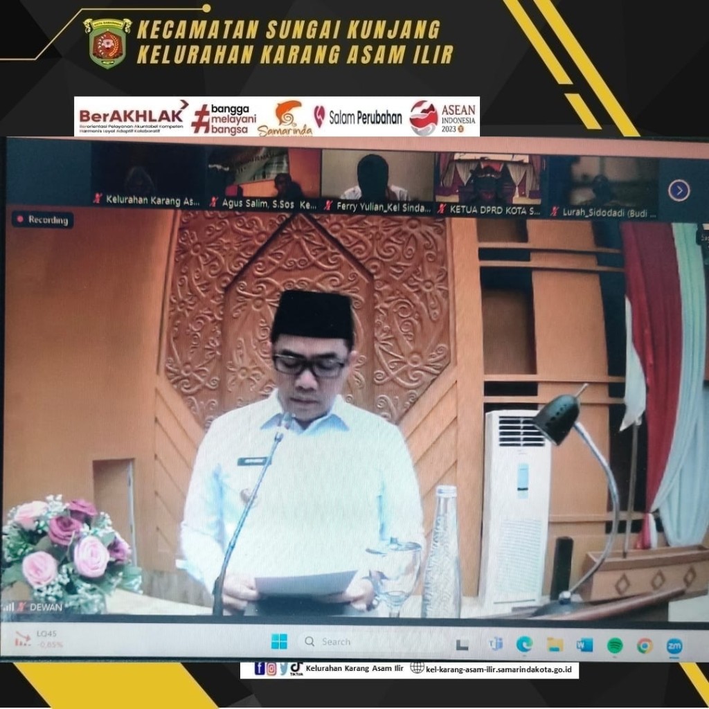 Zoom Meeting Rapat Paripurna DPRD Kota Samarinda Massa Persidangan II Tahun 2024