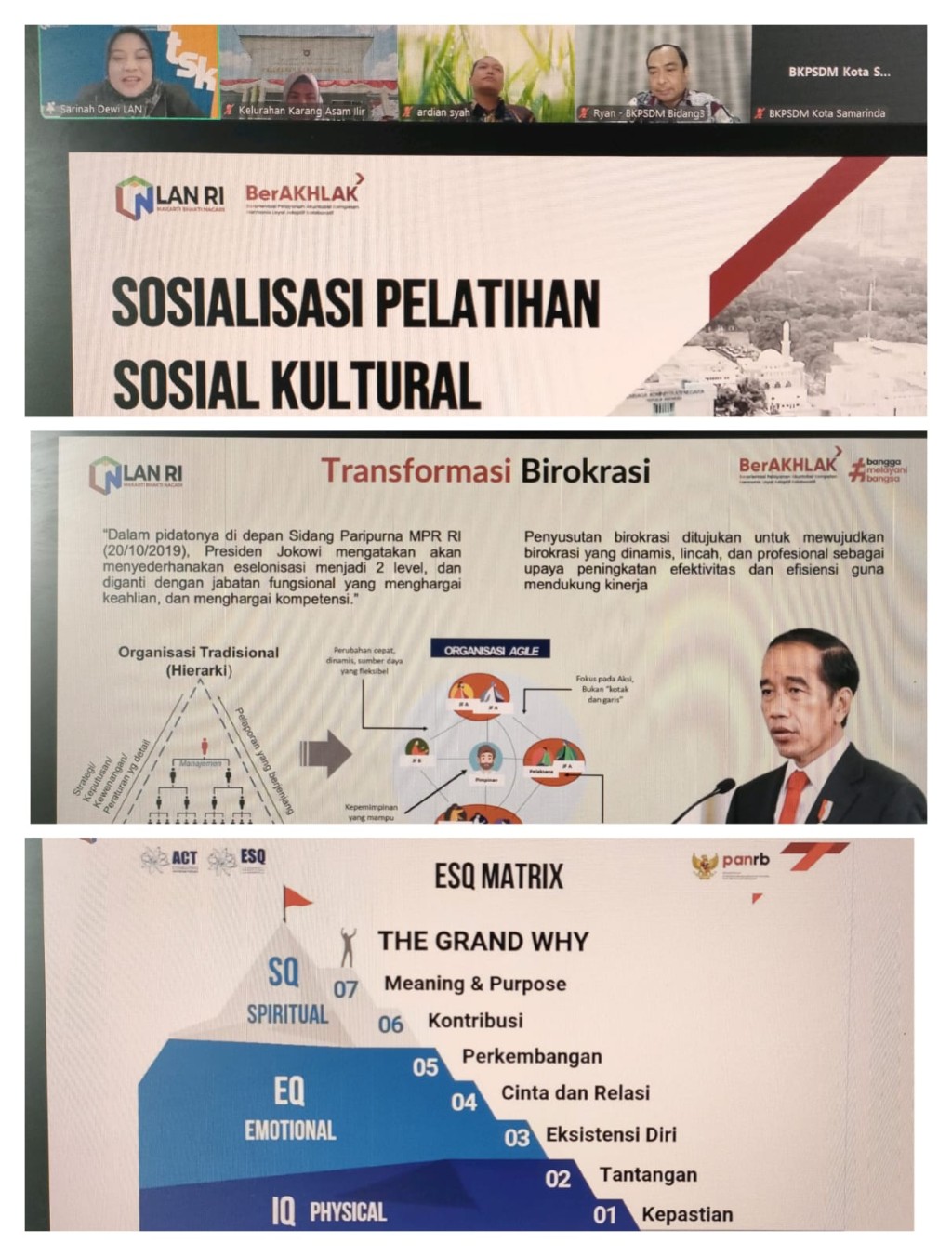 Zoom Meeting Sosialisasi Pelatihan Sosial Kultural
