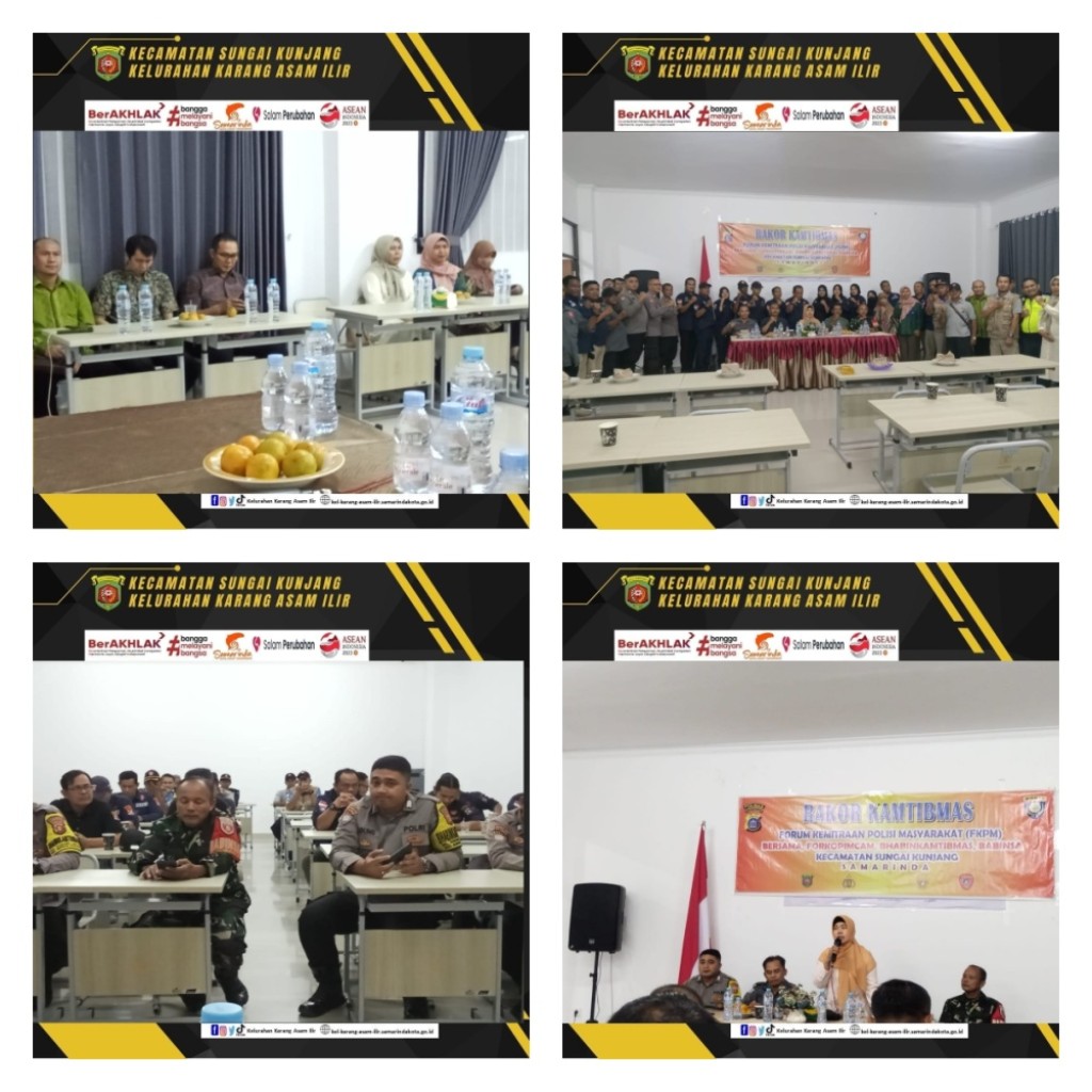 Rakor Kamtibmas Forum Kemitraan Polisi Masyarakat (FKPM) bersama Forkopimca, Bhabinkamtibmas dan Babinsa Kecamatan Sungai Kunjang