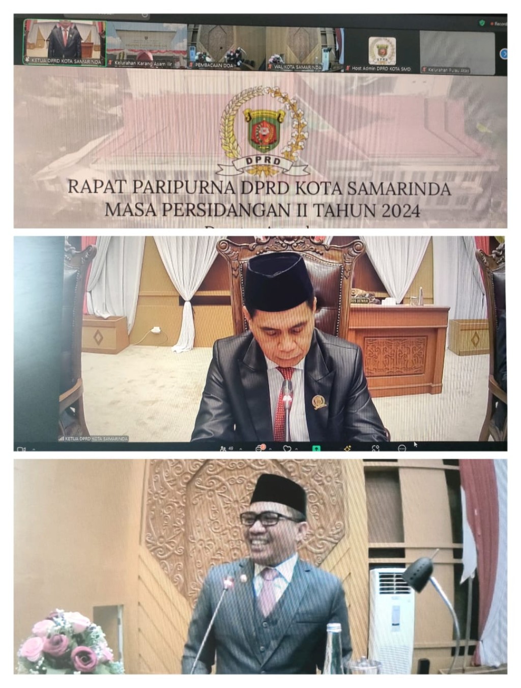 Zoom meeting rapat paripurna DPRD Kota Samarinda