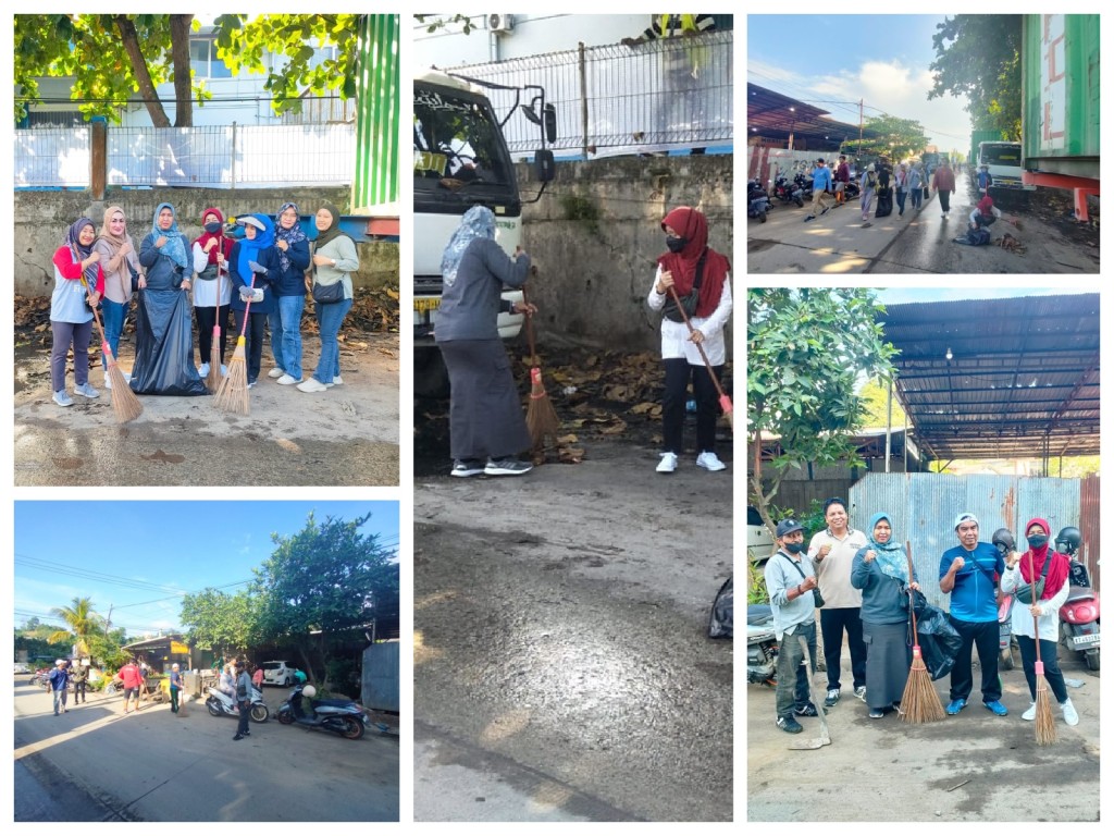 Gotong Royong Massal Se Kecamatan Sungai Kunjang di Jl. Pergudangan