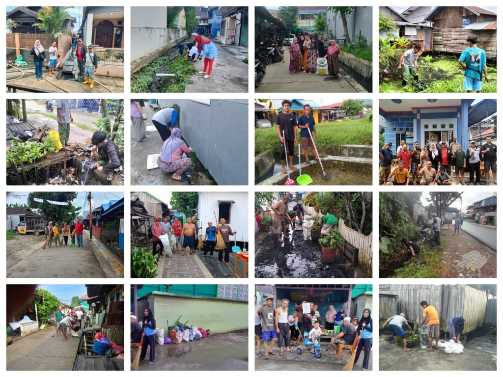 Pelaksanaan Gotong Royong di RT. 01, 02, 03, 04,05, 10, 11, 16, 17, 19, 30 dan 33