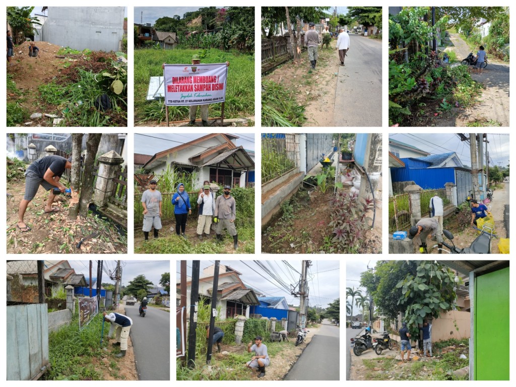 Gotong Royong di Lingkungan RT. 27 Kelurahan Karang Asam Ilir