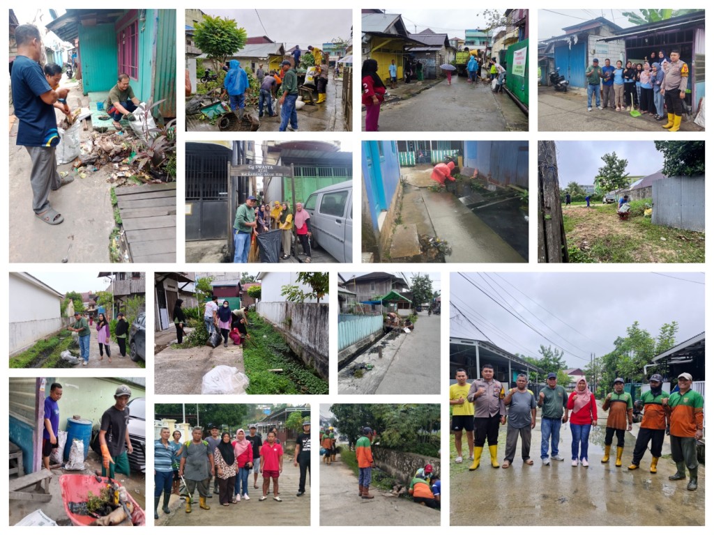 Pelaksanaan gotong royong di lingkungan RT.02, 04, 05, 09, 10, 11, 13 dan 24 Kelurahan Karang Asam Ilir