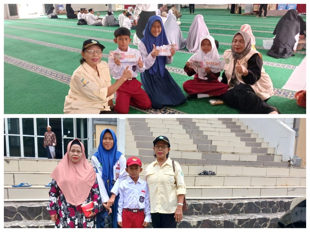Pendampingan Ketua PSM Kelurahan Karang Asam Ilir kepada warga penerima beasiswa yatim keluarga miskin ekstrim, bantuan dari Yayasan Yatim Mandiri