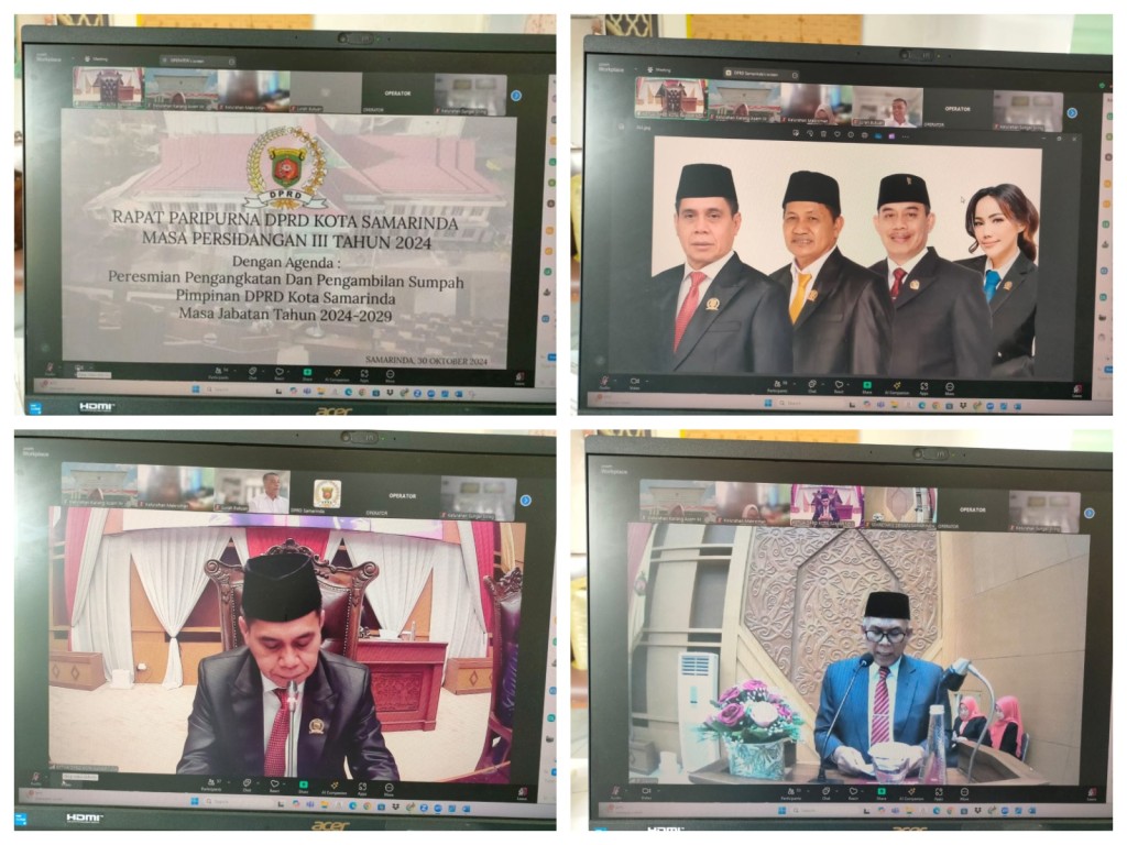 Zoom Meeting Rapat Paripurna DPRD Kota Samarinda Masa Persidangan III Tahun 2024