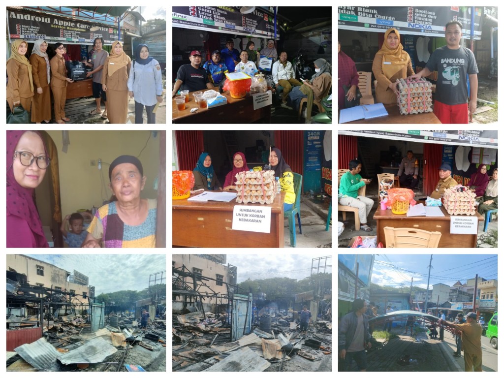 Pembentukan posko bantuan sosial untuk korban kebakaran oleh Kelurahan Karang Asam Ilir